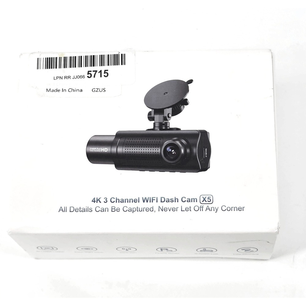 Shrinluck X5 4K 3 Channel Dash Cam WiFi Sony Starvis Sensor Night Vision Dashcam